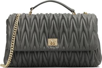 Kazar Grijze kettinghandtas met opvallend quilten - Dames - Handtassen - Grijs - ONE Size - Leer - Tassen