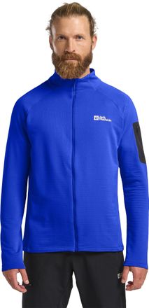 Jack Wolfskin Fleecejacke JACK WOLFSKIN PRELIGHT FZ M, Herren, Gr. XL (54/56), blau (vibrant, blau), Oberstoff: 92% POLYESTER, 8% ELASTHAN; Kontrastmaterial 1: 100%