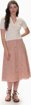 Rebecca Taylor Gabrielle Embroidered Skirt in Desert Rose at Nordstrom, Size 10