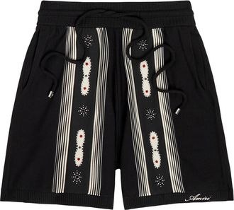 Amiri Striped Embellished Wool-blend Shorts - Black - XL