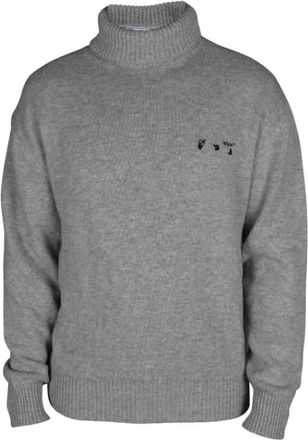 Off-white Cashmere Turtleneck - Heren - Cashmere truien - Grijs - M - Truien & Vesten