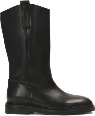 Kazar Instap leren laarzen met platte hak. Dit product valt groot uit. - Dames - Hoge Laarzen - Zwart - 39 EU - Leer - Schoenen