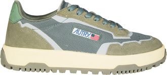 Autry Green Mesh Suede Panels Sneakers