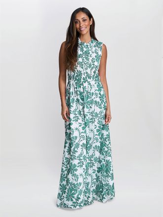 Gina Bacconi Womens Roxanna Sleeveless Shired Top Dress - Green - Size Medium