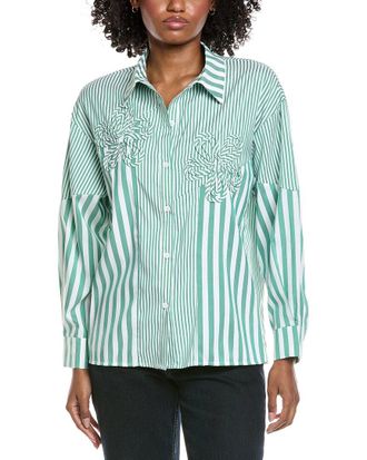 Gracia Stripped Floral Shirt