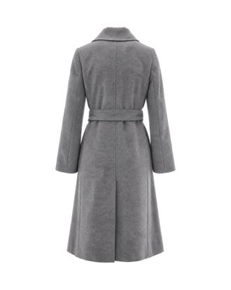 Max Mara Virgin Wool Wrap Coat - Gray
