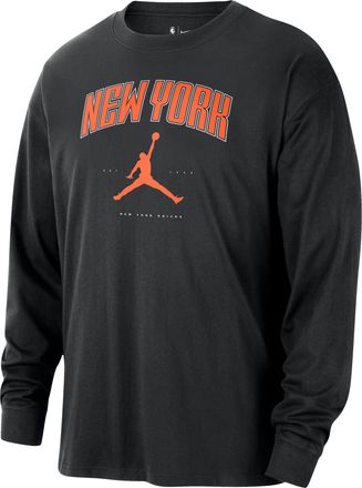 Nike Jordan Mens New York Knicks Essential Jordan NBA Long-Sleeve T-Shirt in Black | HV5475-010