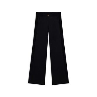 Freddy Pantaloni wide leg in viscosa con dettagli in ciniglia