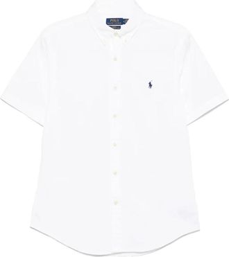 Polo Ralph Lauren Short Sleeve Sport Shirt - Heren - Korte mouwen Overhemden - Wit - XL - Katoen - Overhemden