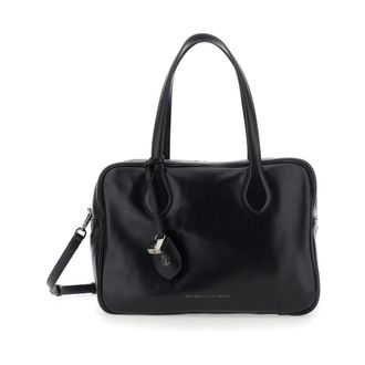 Brunello Cucinelli Borsa a mano rettangolare con tracolla staccabile - - Bags - Donna - Nero - ONE SIZE