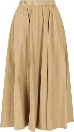 Aspesi Relaxed Flared Elastic Waistband Midi Skirt