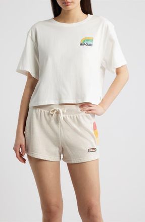 Rip Curl Surf Side Crop Graphic T-Shirt in Bone at Nordstrom, Size Xx-Large