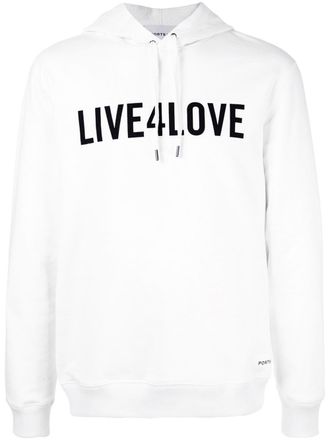 Ports V slogan hoodie - unisex - Cotton - S - White