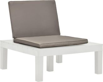 vidaXL Vidaxl - Tumbona De Jard&iacute;n Con Coj&iacute;n Pl&aacute;stico Blanco