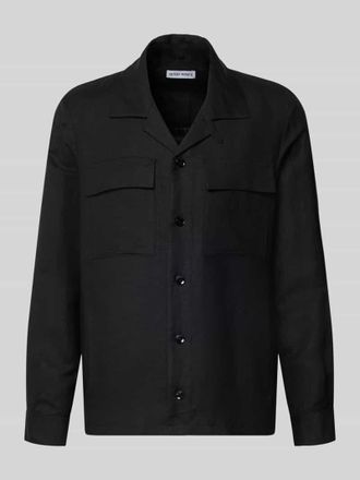 Antony Morato Regular Fit Hemdjacke aus Leinen-Viskose-Mix Modell ANTIGUA in Black, Gr&ouml;&szlig;e 46