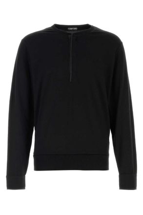 Tom Ford Black Crew Neck Sweaters