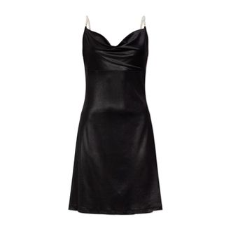 Versace Jeans Couture Short Dresses, female, Black, Size: 2XS Pearl Strap Dress