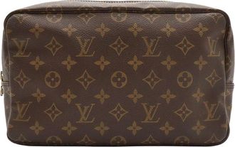 Louis Vuitton Brown Coated/Waterproof Canvas Trousse Toilette 28 (Authentic Pre-Loved)