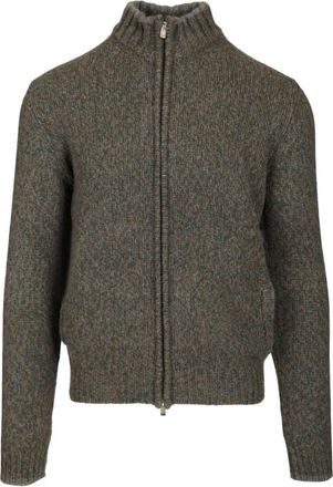 Fedeli Zip-up Cardigan - male - Fedeli - Cardigans - Green - XL - Knitwear