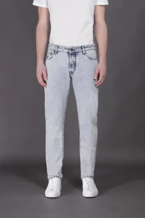 Moorer Pavel 34 Blue Cotton Denim Tapered Jeans