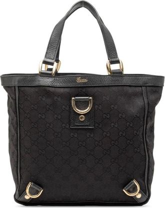 Gucci Pre-owned Tote Bags, female, Black, Size: ONE SIZE Pre-owned Vintage Monogram Canvas Tote Bag