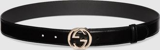 Gucci Belt With Interlocking G Buckle, Black, Leather