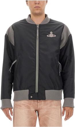 Vivienne Westwood Logo Bomberjack - Heren - Bomber jackets - Zwart - 2XL - Jassen