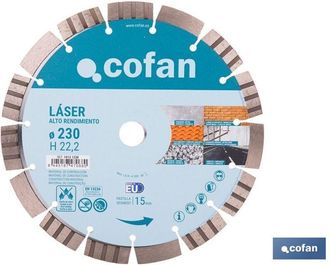 cofan Disco Laser Alto Rendimiento Material De Construccion 230mm H15