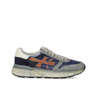 Premiata Sneakers, male, Multicolor, Size: 11 US Blue Grey Mick Sneaker with Orange Details