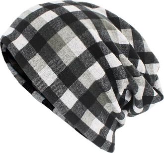 Generic Chemo Headwear Women UK Beanie Hat Scarf Cap Headwrap Women Turban Soft Head Cover (Grey Check)
