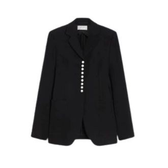 Sportmax Jassen, Dames, Zwart, S, Leer, Masque Jacket