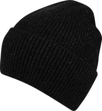Capelli Beanie CAPELLI NEW YORK, Damen, schwarz, Strick, Obermaterial: 100% Polyacryl, Glanzfaden, unifarben, M&uuml;tzen Beanie, Strickm&uuml;tze mit dezent eingearbei