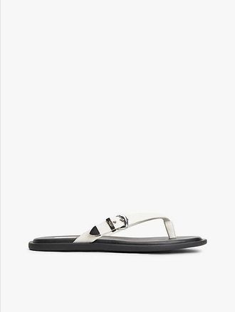 Tommy Hilfiger Leather Buckle Flip-Flops