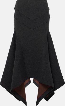 The Attico Asymmetric cotton midi skirt