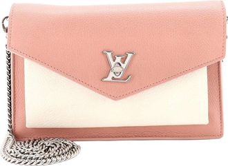 Louis Vuitton Pink Leather Mylockme Chain Pochette (Authentic Pre-Loved)