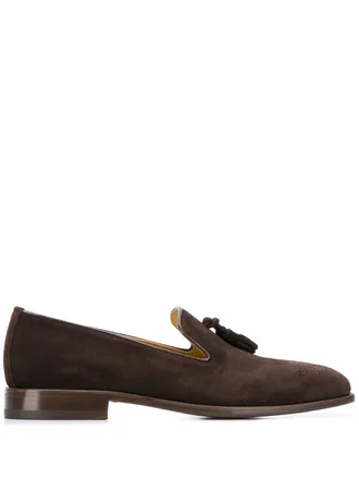 Scarosso Rolando Ebano tassel loafers - men - Suede/Leather/Leather - 43 1/2 - Brown