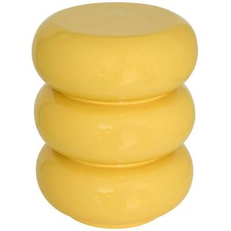 Atmosphera Tavolino stoneto giallo sole 35x35x43cm - Atmosphera cr&eacute;ateur dint&eacute;rieur