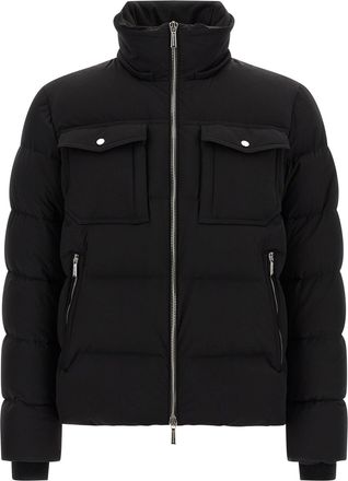 Moorer Mens Black Wool Bomber Clothing