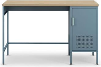 DRAWER Escritorio de 1 puerta de metal l120cm - azul glaciar