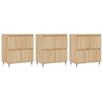 Berkfield Home Sideboards 3 pcs Sonoma Oak Engineered Wood in Light Tan