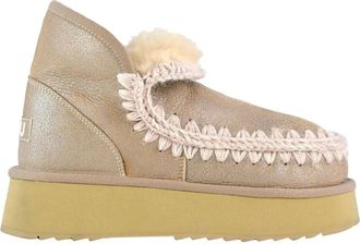 Mou Mini Eskimo Platform metallic laars - Dames - Winterlaarzen - Beige - 40 EU - Leer - Schoenen
