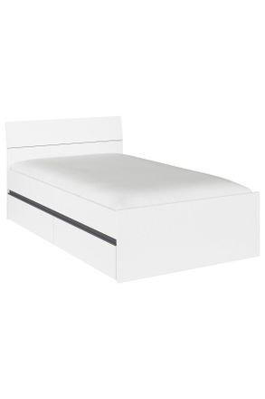 Xora Bett, Grau, Wei&szlig;, Holzwerkstoff, 120x200 cm, Blauer Engel, Goldenes M, Made in Germany, Lattenrosth&ouml;he individuell einstellbar, in verschiedenen Gr&ouml;&szlig;e