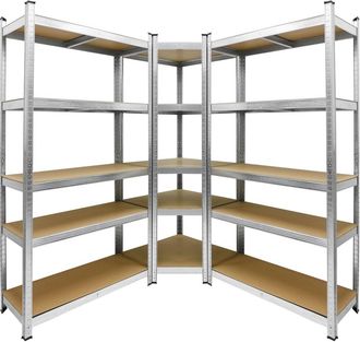 ECD Germany Estantería de esquina taller 5 niveles almacenaje de trabajo carga