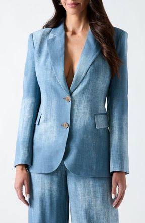Marciano Jen Denim Effect Blazer in Shaded Denim at Nordstrom, Size 0 Us