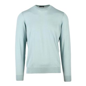 Drumohr Truien & Vesten, Heren, Groen, L, Wol, Merino Wol Dunne Ronde Hals Trui