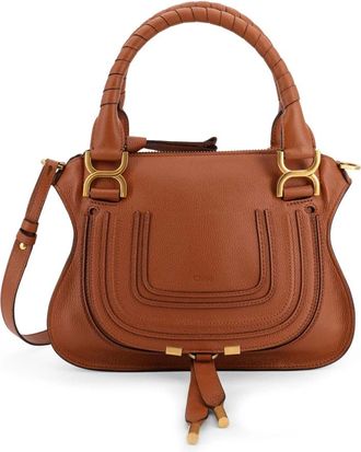 Chloé Handbags, female, Brown, ONE SIZE, Brown Leather Bag with Zip Closure