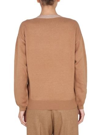 Ballantyne Embroidered Logo Sweater - Beige