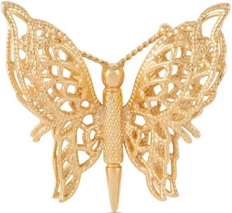 Susan Caplan Vintage 1970s pre-owned Monet butterfly brooch - women - 22kt Gold Plated - One Size