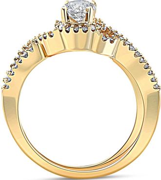 Pompeii3 3/4 Ct Diamond Engagement Infinity Wedding Ring Set 14k Yellow Gold