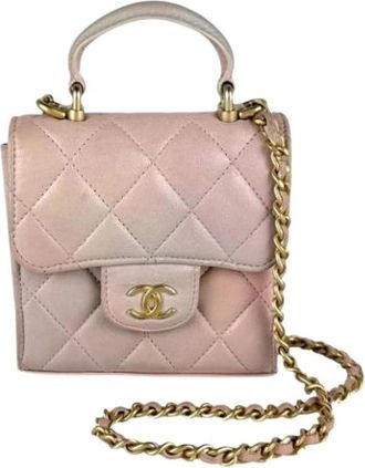 Chanel Pre-owned Vintage Mini Schoudertas - Dames - Vintage Mini Tas - Roze - ONE Size - Leer - Vintage